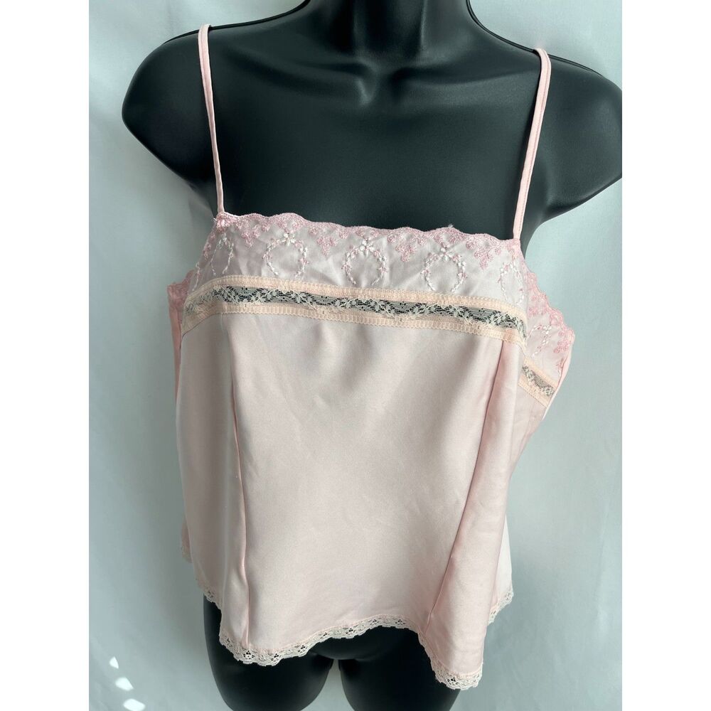 Vintage St Michael Satin Cami Pastel Pink Spaghetti Strap Retro 14 Barbiecore